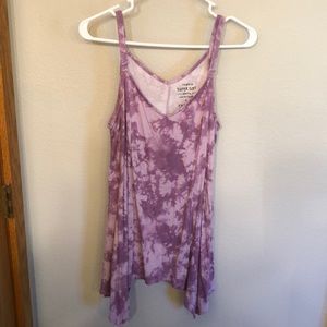 Torrid size 0 purple/pastel purple tie dye spaghetti strap shirt.